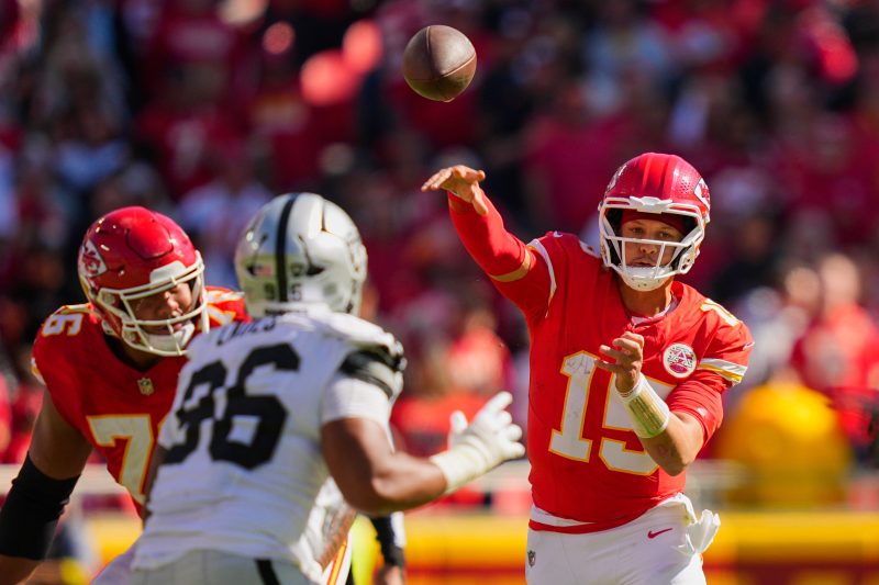 For the 85th time in NFL regular season history, a quarterback completed a game with a perfect passer rating.
Philadelphia Eagles quarterback Jalen Hurts had the biggest highlight of all gunslingers this week with his perfect day: 19-of-23 passing (82.6% completion rate), 326 passing yards, three touchdowns and no interceptions.
The game – and win that came with it – was good enough to give Hurts a significant bump in this week’s NFL quarterback power rankings. It was a very strong bounce back after two straight losses for the Eagles, including a Week 6 stumble against the New York Giants on ‘Thursday Night Football.’
Other highlights from this week included a 342-yard outing from 40-year-old Joe Flacco, a five-touchdown day from Matthew Stafford and another excellent outing from Drake Maye.
Here’s how all of those performances – and more – shook up the Week 8 power rankings:
NFL quarterback power rankings: Week 8
1. Patrick Mahomes, Kansas City Chiefs
<strong>Last week: 1</strong>
Mahomes completed 74.3% of his pass attempts and threw for 286 yards and three touchdowns on Sunday against the Raiders. It helped lead the Chiefs to a second straight win and fourth in their last five games.
2. Drake Maye, New England Patriots
<strong>Last week: 3</strong>
Maye had the best completion rate (21-of-23, or 91.3%) of any quarterback in Week 7. The second-year quarterback had the best QBR of any quarterback this week and now leads the league in completion percentage over expected (11.5) while ranking second in EPA/play (0.333). The Patriots’ quarterback is poised to get some MVP buzz in his second season in the league – and first with offensive coordinator Josh McDaniels.
3. Josh Allen, Buffalo Bills
<strong>Last week: 7</strong>
Allen plummeted last week after a two-interception outing in a loss to the Falcons. During his bye week, most of the quarterbacks that surpassed him played poorly enough to warrant their own drops in the power rankings.
4. Baker Mayfield, Tampa Bay Buccaneers
<strong>Last week: 2</strong>
Mayfield looked out-of-sorts in Week 7, often overthrowing receivers. He faced more defensive pressures (28) than any other quarterback this week, according to PFF, and had two passes batted down. The Bucs’ quarterback has had to deal with a bunch of injuries to his receivers, and Tampa Bay’s inability to get the run game going in Bucky Irving’s absence is hurting the passing offense’s effectiveness as well.
5. Matthew Stafford, Los Angeles Rams
<strong>Last week: 8</strong>
All five of the Rams’ touchdowns in London were on throws by Stafford – with three of them landing in veteran Davante Adams’ hands. The 37-year-old gunslinger’s ability to do that while throwing for only 182 yards and avoiding any turnovers – against a Jaguars defense that’s second in the league in takeaways – was impressive.
6. Justin Herbert, Los Angeles Chargers
<strong>Last week: 5</strong>
The Chargers’ string of injuries to their offensive line has really started to hurt. An ankle injury for rookie running back Omarion Hampton has also led to Los Angeles’ offense looking one-dimensional. Herbert still managed to throw for 420 yards and three touchdowns while only taking three sacks on 27 pressures. He did throw two more interceptions, though, and the Chargers lost for the third time in four games.
7. Jared Goff, Detroit Lions
<strong>Last week: 6</strong>
Goff threw an interception and lost a fumble on Monday night. Notably, Goff had six incompletions on third down plays, though two were wiped away by illegal contact penalties. He was also sacked twice on third down as the Lions finished the night 3-for-13 on third down conversion attempts.
8. Sam Darnold, Seattle Seahawks
<strong>Last week: 4</strong>
Darnold’s 54.8% completion rate was his lowest of the season so far, and he had two passes batted down plus threw his fourth interception of the season. However, he also led the league with five big-time throws this week, per PFF, and still ranks third in the NFL this season in completion percentage over expected (9.1).
9. Daniel Jones, Indianapolis Colts
<strong>Last week: 10</strong>
Jones continues to do exactly what the Colts ask him to do on offense: protect the football, avoid sacks (his 7.3% pressure to sack rate is by far the lowest in the NFL), make throws when he needs to and otherwise let running back Jonathan Taylor cook. Indianapolis is now the league’s only six-win team through seven weeks, and Jones leads NFL quarterbacks in EPA/play (0.336).
10. Jalen Hurts, Philadelphia Eagles
<strong>Last week: 14</strong>
Hurts had a perfect day on Suday with his 82.6% completion rate, 326 passing yards and three touchdown throws. The Eagles offense – and its quarterback – seems to have unlocked something by running more plays with Hurts under center.
11. Dak Prescott, Dallas Cowboys
<strong>Last week: 11</strong>
In the first game since wide receiver CeeDee Lamb returned from injury, Prescott threw for 264 yards and three touchdowns. He leads the NFL in completions (185), is fourth in EPA/play (0.296), and the Cowboys lead the NFL in offensive yardage (390.6/game).
12. Jordan Love, Green Bay Packers
<strong>Last week: 9</strong>
Love had his second-worst game by passer rating (93.9) and completion rate (65.5%) this year, set a season-low mark in passing yards (179) and made two turnover-worthy plays, per PFF. But he also led his first game-winning drive of the year, bringing the Packers a win in a game they only led for the final 1:50.
13. Trevor Lawrence, Jacksonville Jaguars
<strong>Last week: 16</strong>
Box score watchers might be shocked to see Lawrence jump up several places this week. He completed fewer than 50% of his passes, and the Jaguars lost in a blowout in London.
Missing in the box score is some extra context: Jaguars receivers dropped five more passes Sunday, per PFF, bringing Lawrence’s league lead to an astounding 21 drops through seven weeks. Lawrence also made three big-time throws in the game (tied for fifth this week) and had an average depth of target of 12.4 yards, tied with Hurts for the highest of all starting quarterbacks this week. The offense also started to get rookie Travis Hunter more involved (eight catches, 101 yards, one touchdown) and is rounding into shape under new head coach Liam Coen.
14. Jayden Daniels, Washington Commanders
<strong>Last week: 15</strong>
Daniels had three passes dropped in Week 7 and led the Commanders in rushing (35 yards) despite exiting early with a hamstring injury. His status for Week 8 is still unclear.
15. Jaxson Dart, New York Giants
<strong>Last week: 18</strong>
Dart’s back-breaking, game-defining interception soured an otherwise excellent performance against the league’s best passing defense, per their 37.4% success rate allowed on dropbacks. His 283 yards and three touchdowns were both new career-high marks for the rookie. The No. 25 overall pick in this year’s draft is 13th in the NFL in EPA/play (0.165) through seven weeks, nestled between Mayfield (0.168) and Hurts’ (0.161) marks.
16. Bo Nix, Denver Broncos
<strong>Last week: 22</strong>
The Broncos had zero points when the fourth quarter began. Then Nix threw two touchdowns, rushed for two more and led Denver to an improbable, 33-32 comeback win over the Giants. Included in Nix’s big day were four big-time throws and zero turnover-worthy plays. He also remained excellent at avoiding sacks, taking just two against 15 pressures from Big Blue’s mighty defensive line.
17. Michael Penix Jr., Atlanta Falcons
<strong>Last week: 12</strong>
Penix matched his season-high with 12 bad throws on Sunday night against the 49ers, per Pro Football Reference. The result was his second-worst completion rate of the season (55.3%), third-worst passer rating (83.3) and a third Falcons loss.
18. Aaron Rodgers, Pittsburgh Steelers
<strong>Last week: 21</strong>
Rodgers and the Steelers might have lost their second game of the season, but the 41-year-old quarterback showed he’s still got it in the ‘Unc Bowl.’ He finished with 249 yards, four touchdowns, two interceptions and a 70-yard Hail Mary attempt that traveled further than any pass since at least 2017, per Next Gen Stats.
19. Mac Jones, San Francisco 49ers
<strong>Last week: 19</strong>
Jones did not have to do much to win Sunday night’s game. The 49ers offense ran almost entirely through running back Christian McCaffrey, who finished the night with 201 scrimmage yards. Jones did well for the most part, with his only major blemish an interception that hit receiver Jauan Jennings in the hands.
20. Caleb Williams, Chicago Bears
<strong>Last week: 13</strong>
The Bears’ offensive line held up well against the Saints – 10 pressures allowed, helping afford Williams a league-leading 3.53-second time to throw this week. But Williams just didn’t do much with that. He made zero big-time throws, had two turnover-worthy plays with two fumbles and an interception, had two passes batted down and an unremarkable 9.2-yard average depth of target given how long he had to throw. Chicago won, 26-14, but it was mostly thanks to its 222 yards on the ground.
21. Spencer Rattler, New Orleans Saints
<strong>Last week: 17</strong>
Williams’ opponent was not much better. Rattler threw a career-high three interceptions against the Bears and lost a fumble. PFF found two other turnover-worthy plays for a league-leading total of six in Week 7.
22. Jacoby Brissett, Arizona Cardinals
<strong>Last week: 24</strong>
In two starts for the Cardinals, Brissett has 599 passing yards, four touchdowns and zero interceptions against two teams ranked in the top half of the league in EPA/play allowed on dropbacks. He has zero wins to show for that, despite Arizona not trailing the Packers until the final two minutes on Sunday.
23. C.J. Stroud, Houston Texans
<strong>Last week: 20</strong>
Stroud tied Rattler for this week’s league lead with six turnover-worthy plays. He avoided getting knocked for a costly fumble-six thanks to Seahawks linebacker Drake Thomas fumbling short of the end zone. He also avoided a safety after inexplicably scrambling backwards 18 yards while under pressure and taking a sack at the 1-yard line.
24. Joe Flacco, Cincinnati Bengals
<strong>Last week: 30</strong>
Flacco, like Rodgers, proved he’s still got it on Thursday night. His 342 passing yards and three touchdowns in his first start with the Bengals helped give Cincinnati its first win since Week 2, as well as a reason for its fans to believe that maybe things will be alright until Joe Burrow returns.
25. Dillon Gabriel, Cleveland Browns
<strong>Last week: 27</strong>
Gabriel completed 13 of his 18 pass attempts for 116 yards with an average depth of target of 4.7 yards. That worked out fine for Cleveland, who rode an 84-yard, three-touchdown day from Quinshon Judkins to a blowout win over the Dolphins.
26. Cam Ward, Tennessee Titans
<strong>Last week: 28</strong>
How did Ward look in his first game without head coach Brian Callahan? Well, like more of the same. There was some good: a new career-high 73.5% completion rate, 255 passing yards that are second-most in his rookie season so far and two big-time throws. There was also some bad: five sacks taken on 10 pressures, an interception, a fumble and another loss.
27. Carson Wentz, Minnesota Vikings
<strong>Last week: 26</strong>
It’s almost impressive when a quarterback throws two interceptions in a four-play span. One of Wentz’s miscues was returned for a touchdown, and after the Vikings got the ball back, he threw another one three plays later.
28. Geno Smith, Las Vegas Raiders
<strong>Last week: 29</strong>
The Chiefs dominated the Raiders in time of possession – over 42 minutes to under 18 – which held Smith to just 18 dropbacks. He managed to throw zero interceptions, perhaps because his average depth of target this week was just 3.4 yards, lowest of any NFL starter in Week 7.
29. Tua Tagovailoa, Miami Dolphins
<strong>Last week: 25</strong>
A completion rate just a tick above 50%, 100 passing yards, zero touchdowns, three interceptions and three fumbles (none lost) resulted in a 3.3 QBR. The Dolphins benched Tagovailoa for their final two drives.
30. Andy Dalton, Carolina Panthers
<strong>Last week: N/A</strong>
Dalton is in line to start Week 8 for Carolina after Bryce Young sustained a high ankle sprain.
31. Cooper Rush, Baltimore Ravens
<strong>Last week: 31</strong>
Rush and the Ravens were on a bye in Week 7.
32. Justin Fields/Tyrod Taylor, New York Jets
<strong>Last week: 32</strong>
Fields was benched to start the second half on Sunday. Taylor completed his passes at a lower rate than the Jets’ starter and threw two interceptions after entering the game. Fields still had a worse QBR and PFF grade. That’s likely because Taylor pushed the ball further downfield than any other quarterback this week with his 16.8-yard average depth of target. If that weren’t bad enough, team owner Woody Johnson essentially blamed Fields for all of the 0-7 Jets’ losing woes on Oct. 21.
<em>All the NFL news on and off the field. Sign up for USA TODAY’s 4th and Monday newsletter.</em>
This post appeared first on USA TODAY Who is the NFL’s best quarterback right now? Power ranking for Week 8