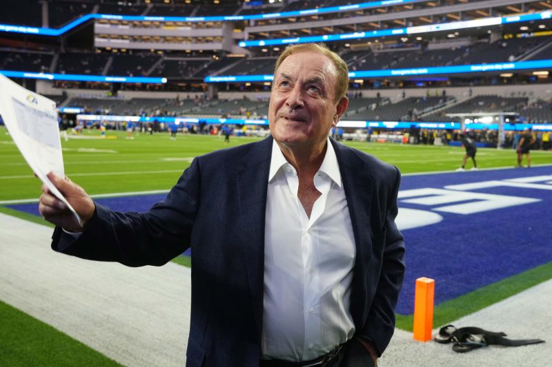 If there was ever a day for Amazon Prime announcer Al Michaels to avoid mentioning sports betting lines for a ‘Thursday Night Football’ game, it would have been Oct. 23.
Hours after the NBA was rocked by a massive sports betting scandal, Michaels was on air discussing the gambling implications of a field goal attempt in the final minutes of the Los Angeles Chargers vs. Minnesota Vikings game.
‘You know, occasionally, a game like this, you think it is over, but it’s not quite over,’ Michaels said, seemingly referencing the game’s over/under line. ‘You know what I mean? I’ll be punished again – what can I tell you? It’s close to being over. I don’t want to call it ‘over’ with three minutes to go.’
The pregame over/under line for the Chargers’ win on Oct. 23 was set at 44.5 points. Michaels started referring to the line in the final three minutes of the game as the Chargers played out their final drive with 44 total points on the board.
‘Sometimes you never know when that half will destroy you,’ Michaels said, referencing the 0.5 points still necessary at that point of the game for an ‘over’ bet to hit.
When Chargers kicker Cameron Dicker lined up for a 45-yard field goal attempt moments later, Michaels returned to referencing the betting line.
‘Meanwhile, you have a 45-yard attempt, which will draw a little interest,’ he said.
Dicker knocked down the 45-yarder, leading to Michaels’ final betting-related comment of the night:
‘And there it is,’ he said as the ball sailed through the uprights. ‘Now you can say it is ‘over.”
This post appeared first on USA TODAY Al Michaels did not avoid betting discussion on ‘TNF’ amid NBA scandal